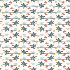 Modern vector pattern with pretty floral drawing motifs . Decorative seamless botanical background with gender neutral spring flowers. Natural stylish for fabric, interior wallpaper surface design.