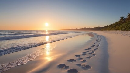 Footprint on beach sand 