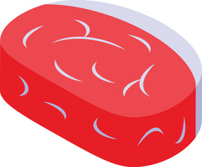 Raw pig meat icon isometric vector. Pork farm animal. Domestic piglet