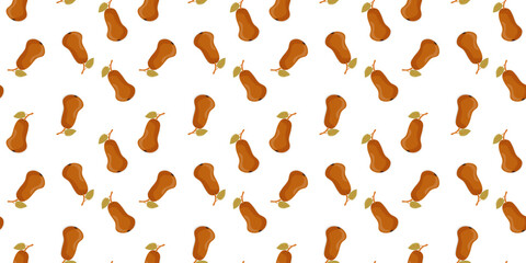 Seamless pattern of pears in cartoon style