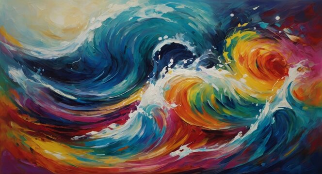 rough colored ocean wave