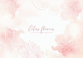Pink splash background with lotus flower vector