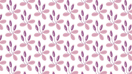 Seamless plant pattern. Bicolor background