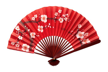 folding fan japan isolated on white. - obrazy, fototapety, plakaty