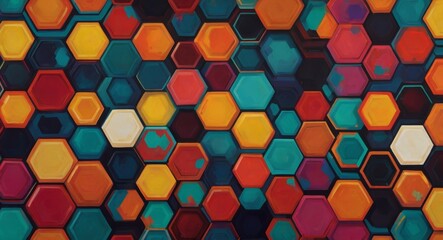 Hexagon tiles painting