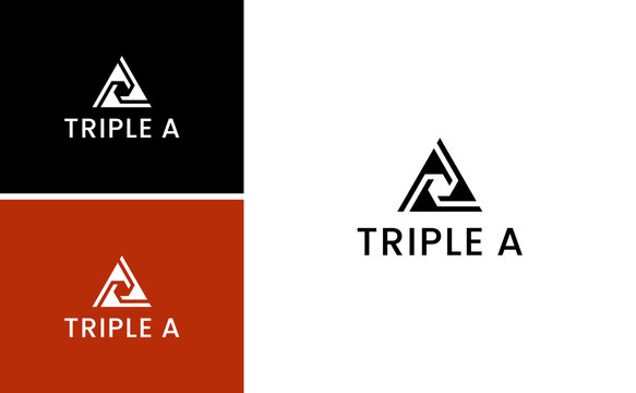 abstract triple A logo , geometric letter AAA vector design illustration