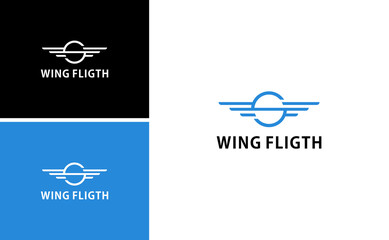 wing flight logo with letter s  sport vector. patriotic veteran logotype idea