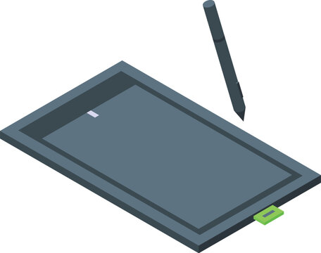 Tablet draw web design icon isometric vector. Electronic product. Css language