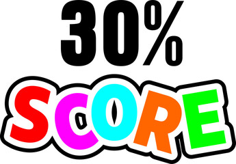 Score sign designed modern style to catch the eye with color various combination. Point Vector illustration isolated white background