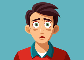 Young puzzled, doubtful, confused man thinking, trying to find solution, worried expression on his face, concept - Sorry, don't know how it happened. Copy space.