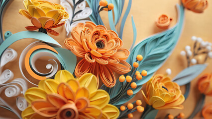 A bunch of flowers with orange and yellow flowers - Powered by Adobe