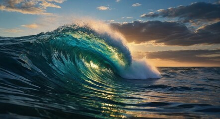 Vibrant Waves in the ocean - obrazy, fototapety, plakaty