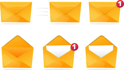  set of yellow envelopes
