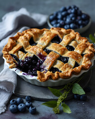 Homemade blueberry pie 