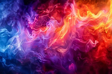 Obraz premium Vibrant Abstract Colored Smoke Background with Swirling Red, Blue, and Purple Hues