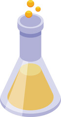 Soap production testing icon isometric vector. Cosmetics laboratory. Cleansing ingredient flask