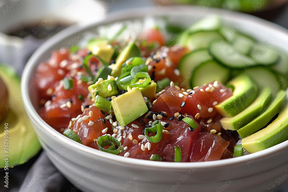 Canvas Prints Tuna Poke with Sesame Soy Elegance