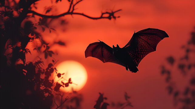 Bat silhouette, generative Ai