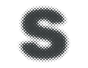 ハーフトーンのアルファベット　小文字　s