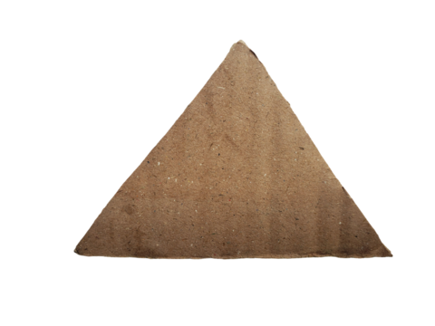 Triangle with cardboard brown paper