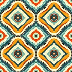 Seamless retro pattern. Trendy backgrounds in 70s style. Nostalgia, abstract modern geometric ornaments, vintage backgrounds, wallpaper