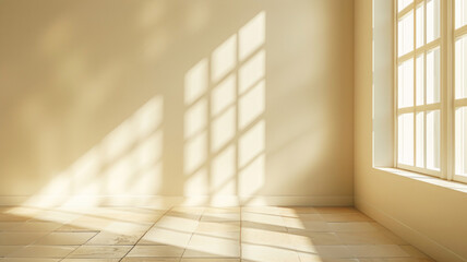 Light beige minimalist background for product display, with a soft window shadow.