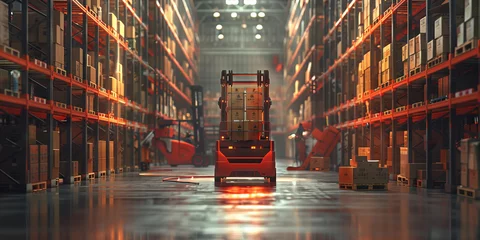 Foto op Plexiglas Warehouse industrial and logistics companies. Commercial warehouse. Huge distribution warehouse with high shelves., Distribution products,banner © Planetz