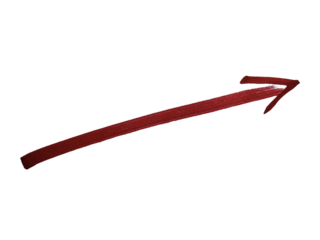 Red straight arrow isolated on white