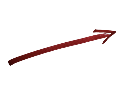 Red straight arrow isolated on white