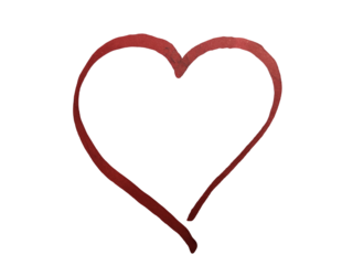 Outlined red heart isolated on white