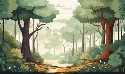 Sierkussen fantasy forest vector flat minimalistic isolated illustration © Svitlana