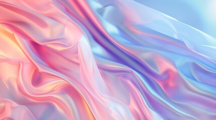 A digitally created silky texture with flowing pink and blue gradients representing fluidity and softness. - obrazy, fototapety, plakaty