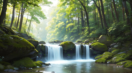 waterfall in the jungle