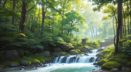 waterfall in the jungle