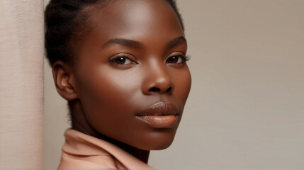 Close up portrait of young natural beautiful woman with healthy glowy skin - 767915116