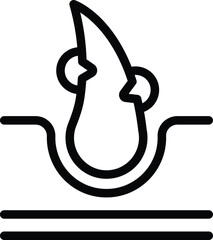 Follicle assessment icon outline vector. Dermatological hair restoration. Trichology medical care