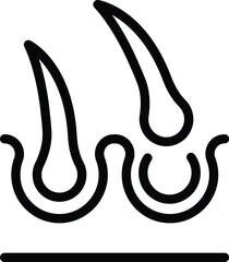 Follicles regeneration icon outline vector. Hair transplant. Clinical beauty examination