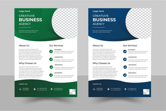  A bundle of 2 templates of different colors a4 flyer template, modern business flyer template and editable vector template design.It is best use for marketing, business proposal, promotion flyer etc.