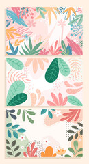 Premium Vector | Abstract design tropical leaves background, Hand drawn abstract floral background
