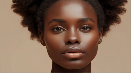 Close up portrait of young natural beautiful woman with healthy glowy skin - 767916133