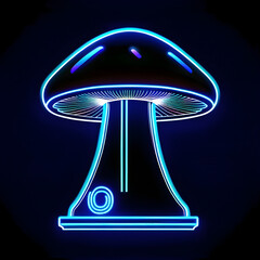Glowing Fungi: Discovering the Neon Mushroom Icon(Generative AI)