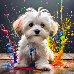 페인트와 강아지, 말티즈