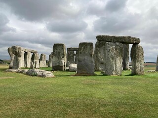 Scenic view of the Stonehenge monument in Salisbury, England