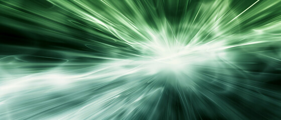 Dynamic Abstract Green Light Beams Radiating Energy With Ample Copy Space for Creative Design Use
