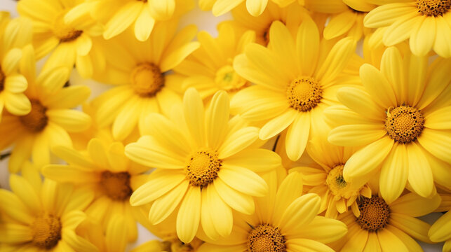 Photo yellow daisies summer background abstract