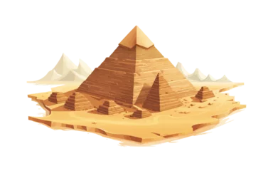 Foto op Canvas Pyramids of Giza isometric vector flat isolated illustration © Sanych