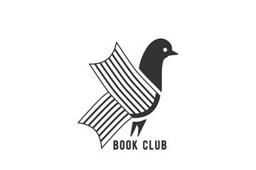 Book club logo vector design illustration. Abstract business brand