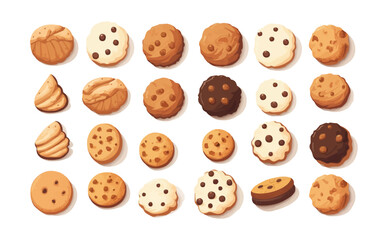 Obraz premium Cookies isolated vector style on isolated background illustration