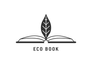 Eco book logo vector design illustration. Abstract business brand