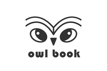 Owl book logo vector design illustration. Abstract business brand